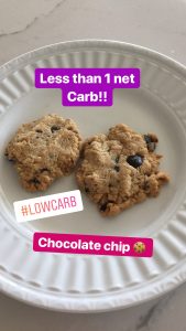 low carb chocolate chip cookie